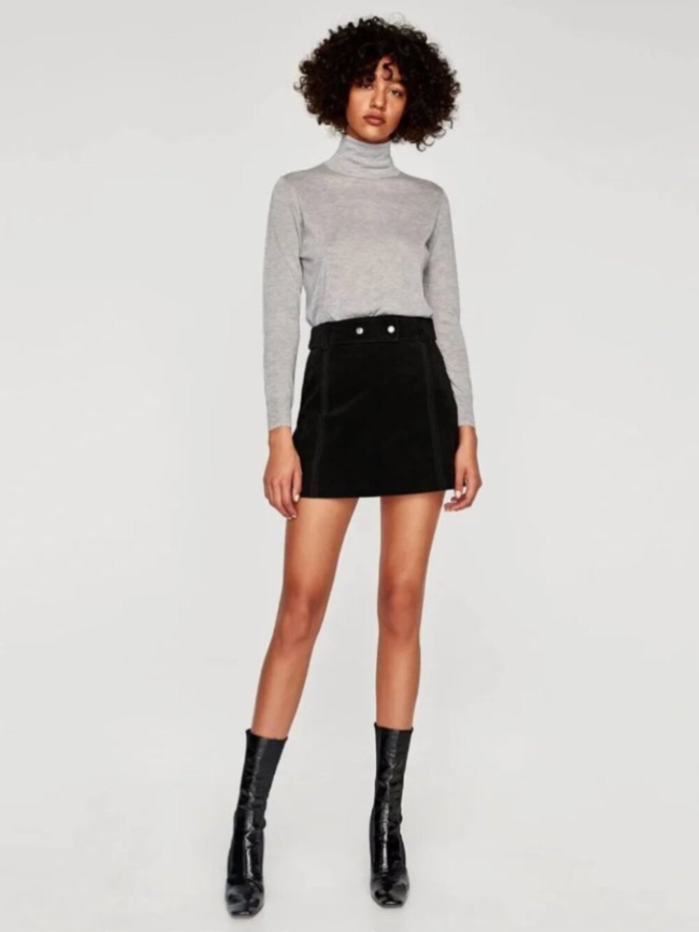 Suede Black Women's mini Skirt